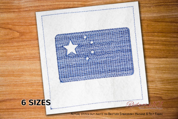 Flag of China Redwork Review for Seasonal Embroidery