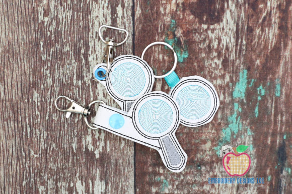 Magnifying Glass Keyfob Embroidery Design