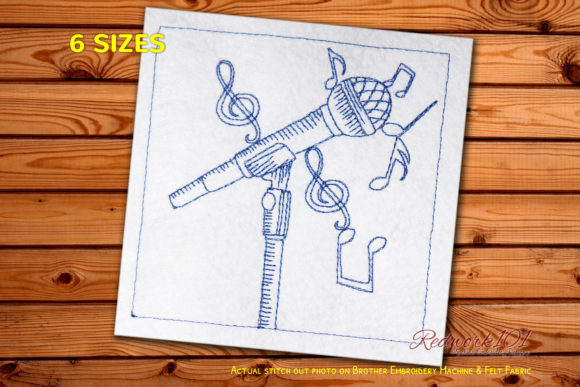 Microphone Redwork Embroidery Review